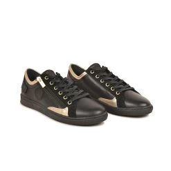 Pataugas JESTER/MIX F4H NOIR/DORÉ -Chaussures Homme Femme Soldes Magasin 628254 BASKET FEMME JESTER MIX F4H NOIR DORE 4