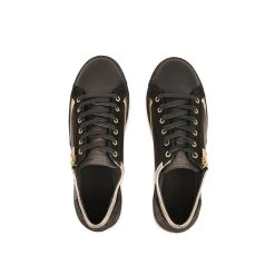 Pataugas JESTER/MIX F4H NOIR/DORÉ -Chaussures Homme Femme Soldes Magasin 628254 BASKET FEMME JESTER MIX F4H NOIR DORE 6