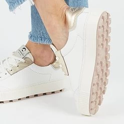 Pataugas ARAN/M F2H BLANC/DORÉ -Chaussures Homme Femme Soldes Magasin ARANMF2HBLANCDORE2