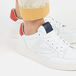 Pataugas BASALTE/N H2H BLANC/ROUGE -Chaussures Homme Femme Soldes Magasin BASALTNH2HBLANCROUGE2