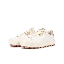 Pataugas ARAN/M F2H BLANC/DORÉ -Chaussures Homme Femme Soldes Magasin BASKET FEMME ARAN M F2H BLANC DORE 5