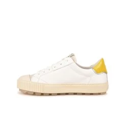 Pataugas ARAN/MIX F2H BLANC/JAUNE 11 Pataugas ARAN/MIX F2H BLANC/JAUNE -Chaussures Homme Femme Soldes Magasin BASKET FEMME ARAN MIX F2H BLANC JAUNE 3