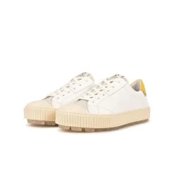 Pataugas ARAN/MIX F2H BLANC/JAUNE 13 Pataugas ARAN/MIX F2H BLANC/JAUNE -Chaussures Homme Femme Soldes Magasin BASKET FEMME ARAN MIX F2H BLANC JAUNE 5