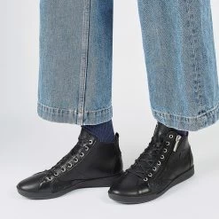 Nouvelles versions -Chaussures Homme Femme Soldes Magasin BASKET FEMME PALME MIXGL F4I NOIR 628457850